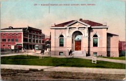 Nevada Reno Masonic Temple And Public Library 1912 - Reno