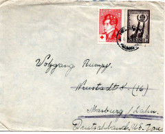 66704 - Finnland - 1948 - 7Mk Rotes Kreuz MiF A Bf HELSINKI -> Marburg (Deutschland) - Briefe U. Dokumente
