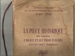 Fac Similé 1948, La Piéce Historique Qui Associa L'Alsace Et Les Trois évêchés Aux Destinées Francaises, Frais Fr 6.15 E - Historical Documents