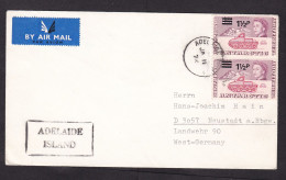 British Antarctic Territory BAT: Cover To Germany 1972, 2 Stamps, Value Overprint, Adelaide Island (staple Hole At Back) - Cartas & Documentos