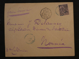 C LA REUNION BELLE LETTRE RARE 1893 PAQUEBOT ST DENIS A NOUMEA CALEDONIE +SURCHARGE N°24+ AFFRANCH. PLAISANT - Brieven En Documenten