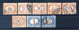 1890-94 ITALIA REGNO SEGNATASSE LOTTO USATO 20/21 + 23/28 - Strafport