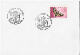 MUSHROOMS,POLECAT,BUTTERFLY PROSERPINUS  ,NATURE DAY , SPECIAL COVER,RESITA ,1993 ROMANIA - Covers & Documents