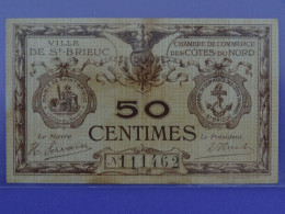 Billet De 50c Chambre De Commerce Des Côtes-du-Nord, Ville De Saint Brieuc Imp. Oberthür, Rennes - Cámara De Comercio