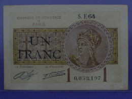 Billet De 1F Série S. E64 Chambre De Commerce De PARIS Semeuse - Cámara De Comercio