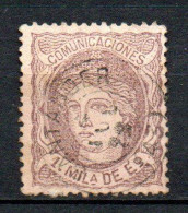 Col33 Espagne Spain 1870 N° 102 Oblitéré Cote : 10,00€ - Gebruikt