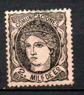 Col33 Espagne Spain 1870 N° 103 Oblitéré Cote : 12,00€ - Usados