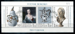 SCHWEDEN Block 7, Bl.7 Canc. - Rokoko, Rococo - SWEDEN / SUÈDE - Blocs-feuillets