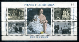 SCHWEDEN Block 9, Bl.9 FD Canc. - Filmhistorie, Film History, Histoire De Cinéma  - SWEDEN / SUÈDE - Blocks & Sheetlets