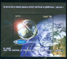 2007 Sputnik 1 - 50th Anniversary,Earth Satellite,Space,Erdsatellit,Romania,Bl.411,VFU/First Day Cancel - Used Stamps