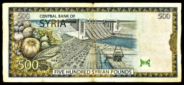 A8 SYRIA    BILLETS DU MONDE   BANKNOTES  500 POUNDS 1998 - Syrie