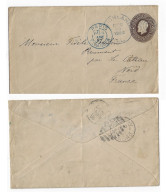 ETATS UNIS USA Entier Letter 5 Cents HIGHLAND 1886 ILL Dest France Le Cateau Nord Via PARIS Etranger - ...-1900