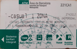 Ticket De Transport - ESPAGNE - 10 Trajets Métro Barcelone - Autres & Non Classés