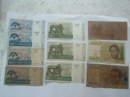 Lot 10 BILLETS BANQUE MADAGASCAR, Francs 1994 Et Ariary Malgache 2004, Afrique Océanie Monnaie - Madagascar