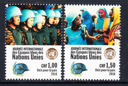 2016 United Nations ONU Peacekeepers Blue Helmets  Complete Set Of 2  MNH @ BELOW FACE VALUE - Unused Stamps