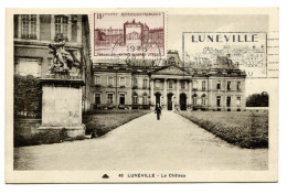 RC 25332 FRANCE 1953 VERSAILLES OBL MECANIQUE LUNEVILLE SON CHATEAU CARTE MAXIMUM - Altri & Non Classificati