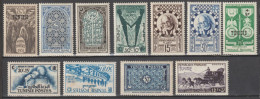TUNISIE - 1951/1952 - ANNEES COMPLETES AVEC POSTE AERIENNE YVERT N°349/358 + A 17 ** MNH (1 TIMBRE *) - COTE = 35 EUR. - Neufs