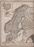 Danemark Suède Norwège Lapie 1809 Iles Féroé Islande JB Tardieu Giraldon - Cartes Géographiques