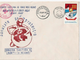 HEADQUARTES OF SANITARY ,HEALTH ,PROTECTION ,1981 PIATRA NEAMT ,SPECIAL COVER ,ROMANIA - Lettres & Documents