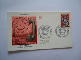 ANDORRA  FRENCH FDC  1967  TELEPHONES - Covers & Documents