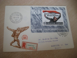 BUDAPEST 1969 To Montreal Canada 50 Anniv. Rep. Yv Bloc 76 Registered FDC Cancel Cover HUNGARY - Brieven En Documenten