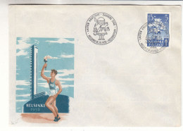 Finlande - Lettre De 1952 - Oblit Helsinki - Enveloppe Jeux Olympiques - Fleurs - - Covers & Documents