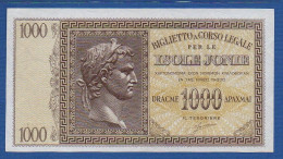 GREECE - Ionian Islands - P.M17 – 1000 DRACME ND 1941 AUNC, SERIE 0001 621491 - Occupazione Italiana Egeo