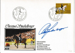 Suisse 1982 Championnat Du Monde De Dressage Signature De Christine Stuckelberger - Otros & Sin Clasificación