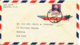 Canal Zone Air Mail Cover Sent To USA Balboa 1951 Single Franked 3c Goethals - Canal Zone