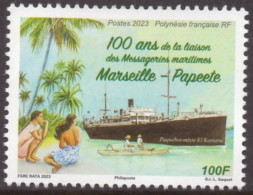 Polynésie Française 2023 - Paquebot, Liaisons Marseille-Papeete - 1 Val Neufs // Mnh - Neufs