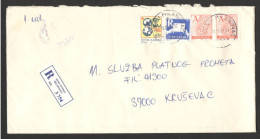 YUGOSLAVIA SERBIA - REGISTERED OFFICIAL COVER WITH TAX STAMP "RED CROSS" - 1995. - Cartas & Documentos