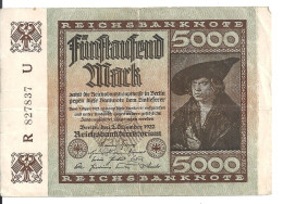 ALLEMAGNE 5000 MARK 1922 VF P 81 - 5.000 Mark