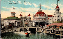 New York Coney Island Luna Park Lagoon And Shooting The Chutes 1925 - Brooklyn