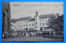 Waremme 1912: Vue De La Grande Cour Du Collège St-Louis à La Récréation. Très Animée - Waremme