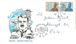 Norway 1969 Johan Hjort's 100th Birthday.  Zoologist And Oceanographer Mi  585 - 586 FDC - Brieven En Documenten