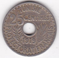 Protectorat Français 25 Centimes 1919 , Bronze Nickel, Lec# 130 - Tunesien