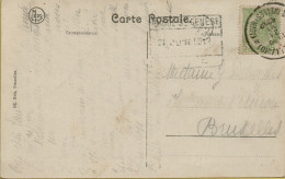 F056   SPOORWEGSTEMPEL GEBRUIKT ALS STATIONSNAAMSTEMPEL     RHODE ST GENESSE  1912 - Documenten & Fragmenten