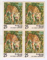 Block Of 4, Jim Corbett Cent., India 1976, Writer, Famous People ( Tiger), Animal, MH - Blokken & Velletjes