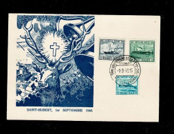 1946 725 726 727 : Carte Souvenir Ostende Douvre Saint Hubert 01-09-1946 " - ....-1951