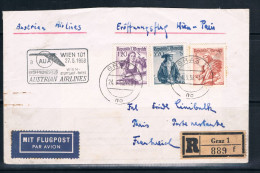 Austria 1958 Lettera Via Aerea Con Targhetta "Wien 101 27.5.1958 Austrian Airlines". - Other & Unclassified