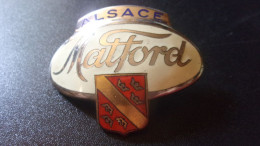 RARE MATFORD ALSACE  CIRCA 1935 PLAQUE EMAILLE AUTOMOBILE PLAQUE CAPOT - Sonstige & Ohne Zuordnung