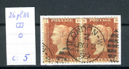 Grande-Bretagne   N°  26  Planche 118  En Paire - Used Stamps