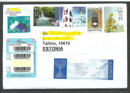 ISRAEL 2022 Registered Cover From HAIFA To Estonia With Many Nice Stamps - Brieven En Documenten