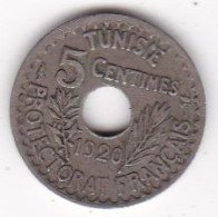 Protectorat Français . 5 Centimes 1920, Petit Module, En Frappe Médaille En Cupro Nickel, Lec# 88a - Tunisie