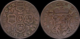 Southern Netherlands Liege Johann Theodor Von Bayern 2 Liard 1752 - 975-1795 Principato Vescovile Di Liegi