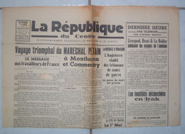 JOURNAL LA REPUBLIQUE DU CENTRE -  SAMEDI  3  MAI 1941  -  COMPLET Sans DECHIRURE - - Informaciones Generales