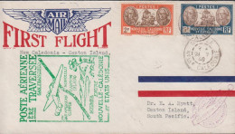 1940. NOUVELLE-CALEDONIE. Beautiful AIR MAIL FIRST FLIGHT POSTE AERIENNE 1ERE TRAVERSEE N... (Michel 163+165) - JF440760 - Lettres & Documents