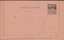 1896. SAINT-PIERRE-MIQUELON. CARTE -LETTRE SPM / 25 C. COLONIES POSTES REP. FRANCAISE .  - JF440829 - Covers & Documents