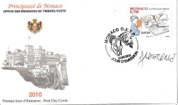 Monaco Fdc Les Livres Pour Enfants Signé Par L'Artiste - Otros & Sin Clasificación