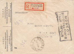 Russia USSR 1934 MOSCOW To Vienna, Registered Cover Post Paid In Cash, Taxe Percue, Very Rare Ex Miskin (ai67) - Storia Postale